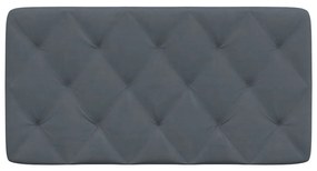 Almofadão de cabeceira 100 cm veludo cinzento-escuro