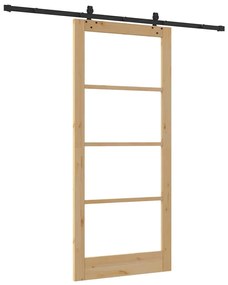 Porta Deslizante vidaXL com Conjunto de Ferragens 93x211 cm de Madeira