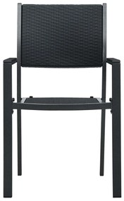 Cadeiras jardim 2 pcs plástico preto aspeto vime