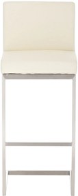 Banco de bar Paros em couro sintético 42 x 104 x 48 cm Creme