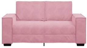 Sofá de 2 lugares veludo 120 cm rosa