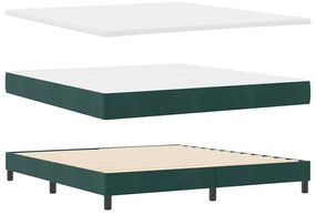 Cama Box com Colchão vidaXL Verde Escuro 180x200 cm em Veludo