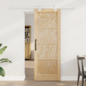 Porta Deslizante vidaXL com Conjunto de Ferragens 73.5x198.5 cm Madeira Sólido de Pinho