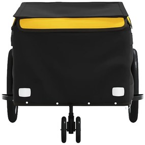 Reboque para bicicleta 30 kg ferro preto e amarelo