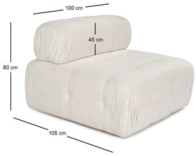 Sofá de 1 Lugar Doblo – Creme – 100x100x80 cm