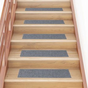 vidaXL Tapetes de escada adesivos 30 pcs 76x20 cm retangular