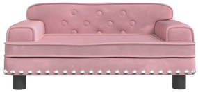 Sofá infantil 70x45x30 cm veludo rosa