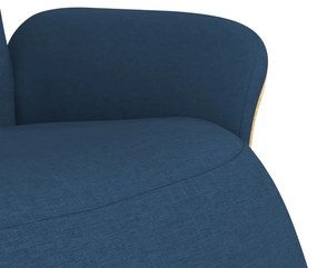 Cadeira reclinável c/ apoio de pés tecido azul