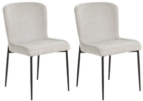 Conjunto de 2 cadeiras de jantar em tecido cinzento claro ADA Beliani