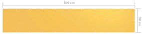 Tela de varanda 95x500 cm tecido Oxford amarelo
