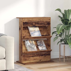 vidaXL Estante de Revistas Madeira antiga 70 x 41 x 96 cm