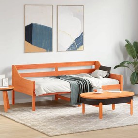 vidaXL Sofá-cama sem colchão 90x190 cm pinho maciço castanho-mel