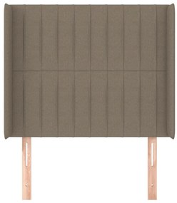 Cabeceira cama abas tecido 103x16x118/128 cm cinza-acastanhado