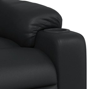 Poltrona de massagens reclinável couro artificial preto