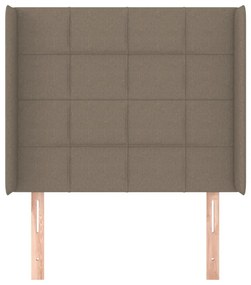 Cabeceira cama c/ abas tecido 93x16x118/128cm cinza-acastanhado