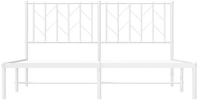 Estrutura de cama com cabeceira 150x200 cm metal branco