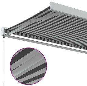 Toldo retrátil 3,5x2,5 m tecido e alumínio antracite e branco