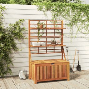vidaXL Caixa de arrumação com treliça 99x55x160 cm acácia maciça