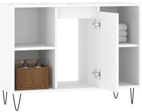 Armário de casa de banho 80x33x60 cm derivados madeira branco