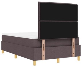 Cama Box com Colchão e Banco Marrom Escuro 120x190 cm Tecido