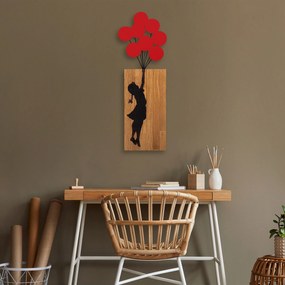 Acessório Decorativo de Parede Ma-368 – Nogueira e Preto – 70 x 62 cm