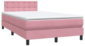 Cama com molas/colchão 120x220 cm veludo rosa