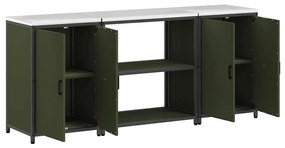 Conjunto de Armazenamento de Cozinha 3 pcs Verde Oliva