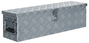vidaXL Caixa de alumínio 80,5x22x22 cm prateado