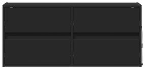 Móvel de parede para TV com luzes LED 100x31x45 cm preto