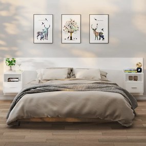 vidaXL Mesas de cabeceira montagem na parede 2 pcs branco