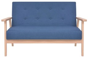 Conjunto de sofás 2 pcs tecido azul
