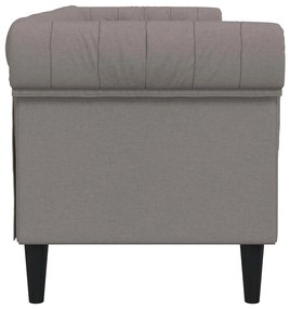 Sofá chesterfield 3 lugares tecido cinzento-acastanhado