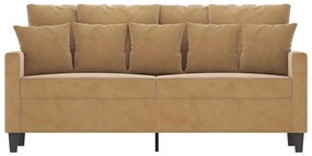 Sofá de 2 lugares veludo 140 cm castanho