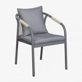 Cadeira de jardim com braços de alumínio e corda Basper - Sklum