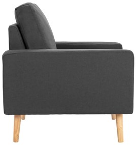 2 pcs conjunto de sofás tecido cinzento-escuro