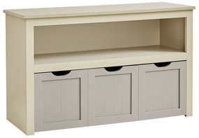 VASAGLE - Móvel de arrumação para brinquedos infantis, armário de arrumação com rodas, 30 x 102 x 60 cm, estante infantil, 3 gavetas, para sala de estar, quarto infantil, sala de jogos, bege areia LHS380K01