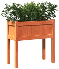 Floreiras de jardim c/ pernas 2 pcs pinho maciço castanho cera