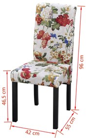 Cadeiras de jantar 2 pcs tecido multicor