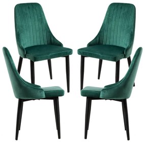 Pack 4 Cadeiras Kan Veludo - Verde