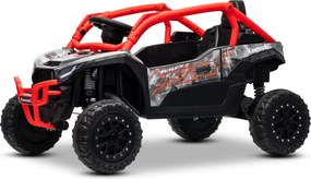 Carro elétrico para crianças Kawasaki TERYX KRX 1000 12V, controlo remoto, bateria de lítio, 2 motores de 25 W, com licença Vermelho