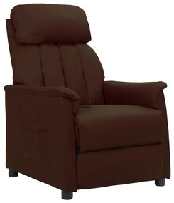 vidaXL Poltrona reclinável couro artificial castanho