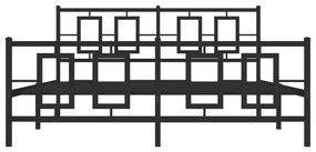 Estrutura de cama sem colchão com pés 160x200 cm preto