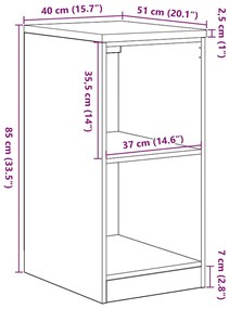 Armário de arrumação de garagem carvalho sonoma 40x51x85 cm