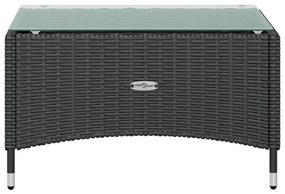 8 pcs conjunto lounge de jardim c/ almofadões vime PE preto