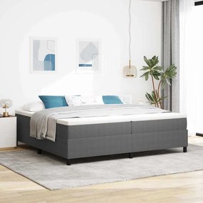 vidaXL Cama Box com Colchão Cinza Claro, 200 x 200 cm, Tecido Cotelê