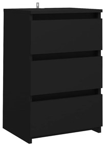 Mesas de cabeceira 2 pcs 40x35x62,5 cm derivados madeira preto