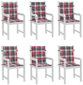 Almofadões lombares cadeiras jardim 6pcs oxford xadrez vermelho