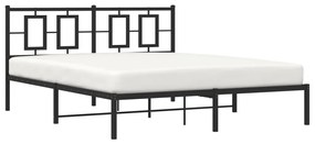 Estrutura de cama com cabeceira 160x200 cm metal preto