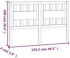 Cabeceira de cama 125,5x4x100 cm pinho maciço