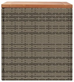 Caixa arrumação jardim 110x50x54 cm vime PE/acácia maciça cinza
